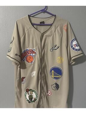 NBA Multi Team Baseball Style Jersey XL EUC